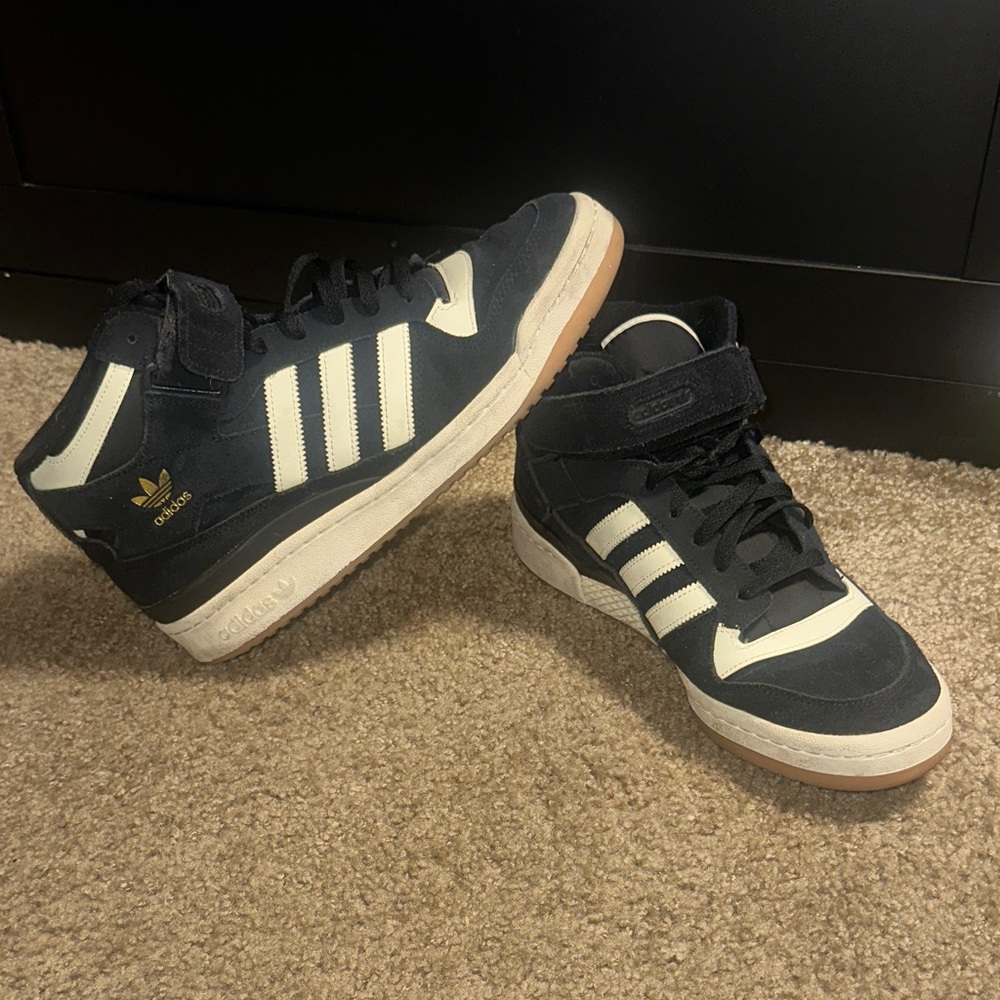 MEN'S ADIDAS ORIGINALS FORUM MID SHOES BLACK size 11.5